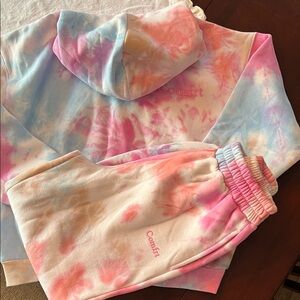 Comfrt Kids Tie-Dye Joggers - Pink, Blue, Tan